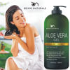 Picture of Aloe vera Gel - from 100% Pure Organic Aloe Infused with Matrixyl 3000 (Peptides), Turmeric - Natural Raw Moisturizer for Face, Body, Hair. Perfect for Sunburn, Acne, Razor Bumps 16.9 fl oz