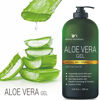 Picture of Aloe vera Gel - from 100% Pure Organic Aloe Infused with Matrixyl 3000 (Peptides), Turmeric - Natural Raw Moisturizer for Face, Body, Hair. Perfect for Sunburn, Acne, Razor Bumps 16.9 fl oz