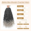 Picture of 8 Packs Crochet Box Braids- Boho Box Braids Crochet Braids Hair Bohomian Box Braid Crochet Hair Synthetic Braiding Hair 14 Inch Goddess Box Braids Crochet Hair for Black Women (14(8Packs), 1B/Silver)