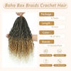 Picture of 8 Packs Crochet Box Braids- 18 Inch Goddess Box Braids Crochet Hair Bohomian Crochet Braids Hair Synthetic Braiding Hair Extensions Crochet Hair for Black Women (18(8Packs), 1B/27/613)