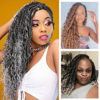 Picture of 8 Packs Crochet Box Braids- 18 Inch Goddess Box Braids Crochet Hair Bohomian Crochet Braids Hair Synthetic Braiding Hair Extensions Crochet Hair for Black Women (18(8Packs), 1B/Silver)