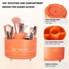 Picture of Anyoifax 360° Rotating Makeup Brush Holder Organizer, Make up Brushes Cup for Vanity, 5 Slot Spinning Makeup Organizers for Cosmetics, Lipstick, Pen, Orange