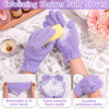 Picture of Anezus Exfoliating Back Scrubber Bath Gloves Set, Exfoliating Shower Towel with Shower Gloves for Body Scrub, Back Cleaner Wash Gloves to Remove Dead Skin (Purple)