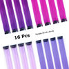 Picture of KGBFASS 16Pcs Purple Colored Clip in Hair Extension Multi-colors Party Highlights Clip in on Synthetic Hair Extensions Halloween Cosplay Party Christmas Gift for Women Kids Girls 20inch (MIX Purple)