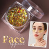 Picture of Teenitor Face Glitter Body Glitter, Gold Body Glitter Gel, Hair Glitter Gel, 6 Shapes Rave Glitter, Festival Makeup Glitters Gel, Chunky Sparkling Glitter Gel for Face, Body, Hair