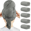 Picture of HOMEXCEL 5 Pack Large Microfiber Hair Towel Wrap for Women, Grey- 40 x 20 inches Super Soft, Fast Drying Turbans for Long, Thick, Curly Hair - Anti Frizz Wrap with Elastic Strap
