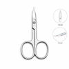 Picture of LIVINGO Premium Manicure Nail Scissors Multi-purpose Stainless Steel Cuticle Pedicure Beauty Grooming Kit for Eyebrow, Eyelash, Dry Skin Curved Blade 3.5 inch