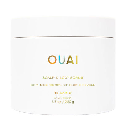 Picture of OUAI Scalp & Body Scrub, St. Barts - Exfoliating Body Scrub with Sugar & Coconut Oil Blend for Smooth, Moisturized Skin - Gentle Scalp Scrub for Removing Product Build Up (8.8 Oz)