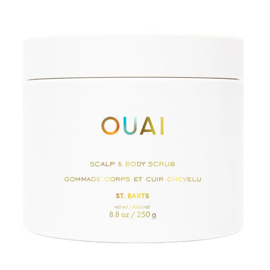 Picture of OUAI Scalp & Body Scrub, St. Barts - Exfoliating Body Scrub with Sugar & Coconut Oil Blend for Smooth, Moisturized Skin - Gentle Scalp Scrub for Removing Product Build Up (8.8 Oz)