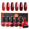Picture of modelones Red Nail Polish Set 6 Colors, Valentine’s Day Apple Red Cat Eye Glitter Mini Quick Dry Nail Lacquer Kit, Ruby Cherry Red Magnetic Sparkle Burgundy DIY Nail Art Manicure Gift for Women Girls