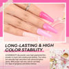 Picture of AZUREBEAUTY Pink Dip Powder Nail Set, 6 Colors Light Hot Pink Cherry Blossom Shades Dipping Powder Starter Kit, French Nail Art Manicure, No Need Nail Lamp Cured DIY Salon