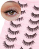 Picture of Onlyall Natural Lashes Wispy Lashes Natural Look False Eyelashes Natural Flared Eyelashes False Eye Lashes Soft Fluffy Lashes 7 Pairs D-K08