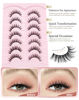 Picture of Onlyall Natural Lashes Wispy Lashes Natural Look False Eyelashes Natural Flared Eyelashes False Eye Lashes Soft Fluffy Lashes 7 Pairs D-K08