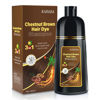 Picture of IIIMEIDU Hair Dye Shampoo for Gray Hair, 3 in 1 Herbal Ingredients Natural Dye for Women Men, Grey Coverage 500ml Chestnut Brown