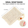 Picture of Soap Bag, Natural Sisal Soap Saver Bag Pouch Mesh Net Waste Plastic-Free Exfoliating Foaming and Drying Soap Holder for Shower (4 Pack)