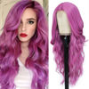 Picture of Long Purple Wig for Women 26Inch Wavy Curly Hair Wigs Synthetic Hair Replacement Wig Heat Resistant Hair Wig for Daily Party Use(26'' Purple)