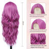 Picture of Long Purple Wig for Women 26Inch Wavy Curly Hair Wigs Synthetic Hair Replacement Wig Heat Resistant Hair Wig for Daily Party Use(26'' Purple)
