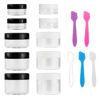 Picture of Accmor 10 Pieces Makeup Travel Containers with Lids 3/5/ 10/15/ 20 Gram Size Cosmetic Jars with 5 Pieces Mini Spatulas for Gift(random color)
