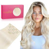 Picture of WENNALIFE Clip in Hair Extensions, 20 Inch 120g 7pcs Clip in Hair Extensions Real Human Hair, White Blonde Human Hair Clip in Extensions Remy Human Hair Extensions Clip Ins Double Weft
