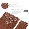 Picture of WENNALIFE Clip in Hair Extensions Real Human Hair, 16 Inch 150g 9pcs Human Hair Extensions Clip In, Dark Auburn Copper Hair Extensions Clip In Real Hair Coloured Remy Human Hair Extensions