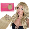 Picture of WENNALIFE Clip in Hair Extensions Real Human Hair, 16 Inch 120g 7pcs Clip in Hair Extensions Real Human Hair, Mixed Multi-tone Ash Brown Human Hair Clip in Extensions Remy Human Hair Extensions