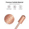 Picture of MelodySusie Safety Nail Drill Bits, 3/32'' Smooth Round Top Large Barrel Carbide Bits, Suitable for Manicure Pedicure Cuticle Gel Polishing, Beginners Bits, Rose Gold, Series Bit-S, Coarse