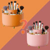 Picture of 360° Rotate Makeup Brush Holder Organizer, Makeup Organizers Countertop, Makeup organization and Skincare Storage for Vanity, Desktop, Bathroom (Orange-Pink random)