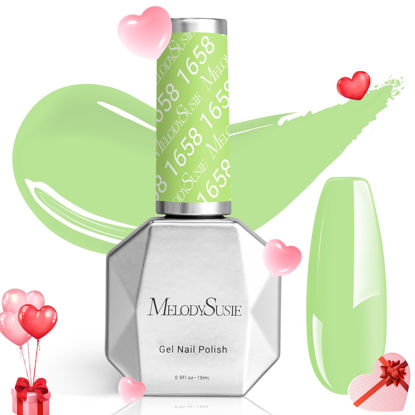 Picture of MelodySusie Light Green Gel Nail Polish,0.5fl oz Apple Green Nails Soak Off UV LED Bright Green Gel Polish Nail Art Manicure Salon DIY Nail Design Decoration at Home Gift for Women-1658