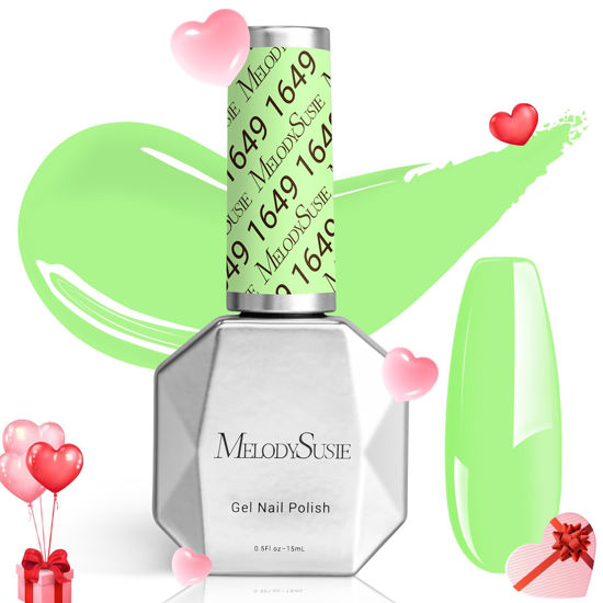 Picture of MelodySusie Neon Green Gel Nail Polish,0.5fl oz Light Lime Green Nails Soak Off UV LED Bright Green Gel Polish Nail Art Manicure Salon DIY Nail Design Decoration at Home Gift for Women-1649