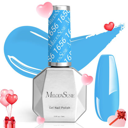 Picture of MelodySusie Light Blue Gel Nail Polish,0.5fl oz Ocean Blue Nails Soak Off UV LED Baby Blue Gel Polish Gift for Women Nail Art Manicure Salon DIY Nail Design Decoration at Home-1656