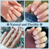 Picture of Luckyfairy Short Coffin Fake Nails, Soft Gel Pre-Shaped Acrylic Short Ballerina Nail Tips, Half Matte Full Cover Clear Press on Flase Nail Tips for Nail Extension Home DIY 504pcs/12 Sizes Gelly Tips