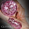 Picture of Teenitor Pink Body Glitter, Chunky Face Glitter, Pink Glitter Hair Glitter Gel, 80g/2.8oz Holographic Glitter for Face Body Hair, Festival Party Cheer Glitter Makeup