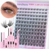 Picture of Natural Lash Clusters Kit Natural Eyelash Clusters C Curl Lash Extension Kit 8-16mm Eyelash Extension Kit DIY Individual Lashes Cluster Eyelash Extensions with Lash Remover by TNFVLONEINS