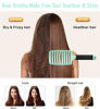 Picture of KTKUDY Detangling Brush Boar Bristles Hair Brush Make Hair Shiny & Healthier Curved and Vented Detangler Brush for Women Men Kids Wet and Dry Hair (Turquoise)