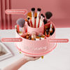 Picture of 360° Rotate Makeup Brush Holder Organizer, Makeup Organizers Countertop, Makeup organization and Skincare Storage for Vanity, Desktop, Bathroom (Pink)