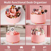 Picture of 360° Rotate Makeup Brush Holder Organizer, Makeup Organizers Countertop, Makeup organization and Skincare Storage for Vanity, Desktop, Bathroom (Pink)