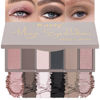 Picture of Kaely 6 Color Mini Eyeshadow Makeup Palette for Women Natural Looks, Rose Coffee White Bright Nude Pink Black Brown Matte Shimmer Eye Shadow Palette Long Lasting Pigmented Built in Mirror Travel Size