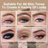 Picture of Kaely 6 Color Mini Eyeshadow Makeup Palette for Women Natural Looks, Rose Coffee White Bright Nude Pink Black Brown Matte Shimmer Eye Shadow Palette Long Lasting Pigmented Built in Mirror Travel Size
