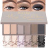 Picture of Kaely 6 Color Mini Eyeshadow Makeup Palette for Natural Nude Smoky Matte Looks, Nude Light Brown Smoky Grey Taupe Black Matte Eye Shadow Palette Long Lasting Pigmented Built in Mirror Travel Size 05