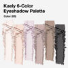 Picture of Kaely 6 Color Mini Eyeshadow Makeup Palette for Natural Nude Smoky Matte Looks, Nude Light Brown Smoky Grey Taupe Black Matte Eye Shadow Palette Long Lasting Pigmented Built in Mirror Travel Size 05