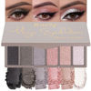 Picture of Kaely 6 Colors Mini Eyeshadow Makeup Palette for Women Natural Looks, Black Dark Smoky Grey Nude Pink Rose Champagne Gold Pearl White Glitter Shimmer Eye Shadow Palette Built in Mirror Travel Size 03