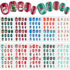 Picture of 240 Pieces Children False Nails Kids Girls Press on Short Artificial Fake Nails Cute Pre Glue Full Cover Acrylic Nail Tip Kit for Children Little Girls Nail Decoration (Snowman)