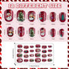 Picture of 240 Pieces Children False Nails Kids Girls Press on Short Artificial Fake Nails Cute Pre Glue Full Cover Acrylic Nail Tip Kit for Children Little Girls Nail Decoration (Snowman)