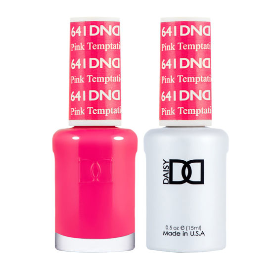 Picture of DND Gel Polish Set, Pink Collection, UV/LED Gel Polish and Air Dry Nail Lacquer, Matching Chip-Free Polish Duo, 641 Pink Temptation, 0.5 Fl Oz