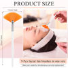 Picture of Maitys 9 Pieces Facial Brushes Fan Mask Brushes, Soft Facial Applicator Brushes Tools for Peel Glycolic Mask Makeup for Mud Cream (Pink,yellow,white)