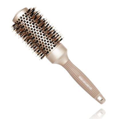 Picture of BANGMENG Round Brush Blow Out with Boar Bristles, Nano Thermal Ceramic Ionic Round Hair Brush for Women Blow Drying, Enhance Texture for Styling (1 3/4 inch Barrel)