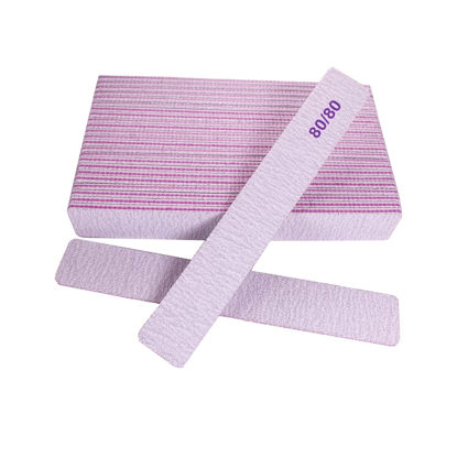 Picture of 80/80 Grit Nail Files, Emery Boards Nail File for Acrylic and Gel Nails, Coarse Nail File Double Sided 80 Grits Emory Professional Filers Reusable Washable Manicure Square Gray