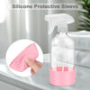 Picture of Worldgsb 2 Pack Glass Spray Bottles with Silicone Sleeve, 16 oz Empty Refillable Containers with Adjustable Spray Nozzles, Spray Bottles for Hair, Cleaning Solutions and Plants Pink