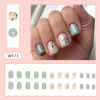 Picture of Curvlife Press on Nails Acrylic Fake Nails with Design Full Cover False Nails for Women Reusable Nail Kit with Nail Glue Adhesive Tabs Nail File (Bamboo green, 24pcs)
