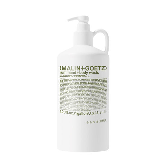 Picture of MALIN+GOETZ Rum Hand & Body Wash, 128 Fl. Oz. - Men & Women Natural Body Wash For All Skin Types, Foaming Hydrating Cleansing Gel, Cruelty-Free & Vegan